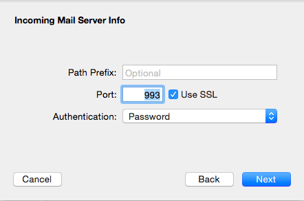 setting up mac mail imap prefix path